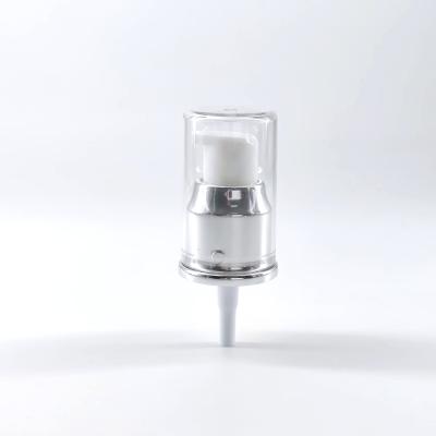 China 20mm Treatment Pump 20/410 Silver Aluminum Plastic For Cream Lotion Foundation for sale