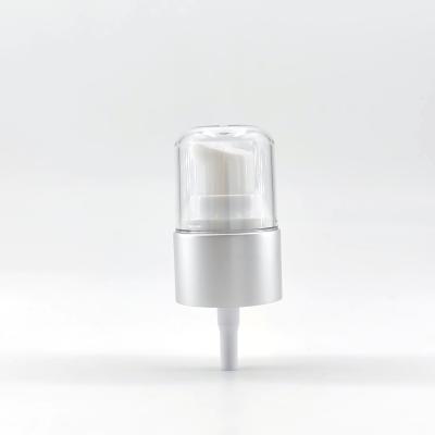 China 24 mm 24/410 Make-up Foundation Pumpe Creme Lotion Pumpe Silber Aluminium Halsband zu verkaufen