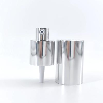 China 24mm 24/410 Silver Aluminium Lotion Cream Pump High End Cosmetic Packaging for sale