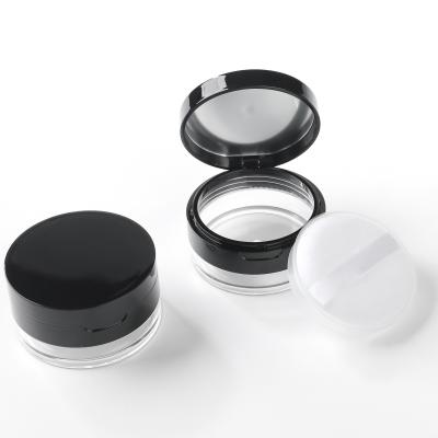 China 20 g helder plastic los poeder afwerking poeder cosmetische pot met spiegel deksel Te koop