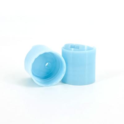 China 28/410 28mm Plastic Light Blue Disc Top Cap For Lotion Toner Serum Liquid Soap zu verkaufen