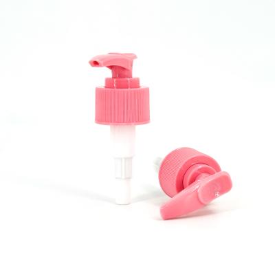 Chine 28mm 28/410 Plastique rose distributeur de traitement pompe tête Pour la lotion shampooing savon à vendre