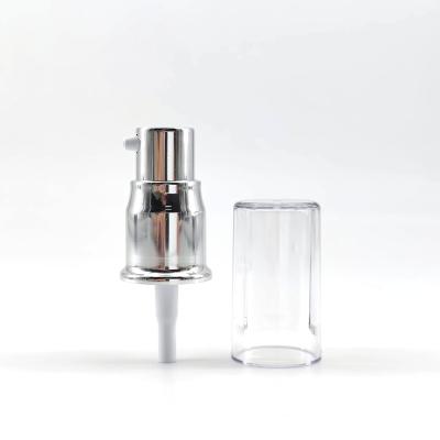 China 18mm 18/410 Silver Aluminum Makeup Foundation Pump Cosmetic Bottle Dispenser for sale