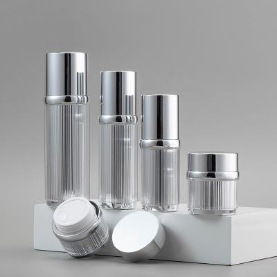 China Acrylic Airless Jars Cosmetic Packaging Airless Pump Bottles Cream Lotion Skin Care for sale