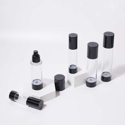 中国 5ml 10ml 15ml 30mlの黒空気のないポンプ ローションはポンプを搭載する空の基礎びんをびん詰めにする 販売のため