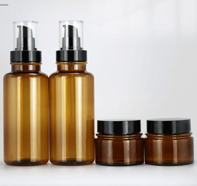 Cina Vetro Amber Cream Jar Containers 100ml 250ml 500ml Amber Glass Ointment Jar di Brown in vendita