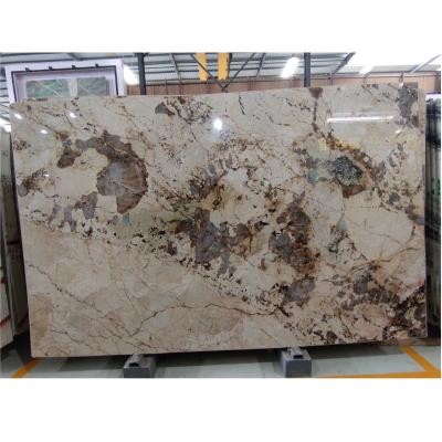 China Modern Good Looking Bookmatched Polished Natural Stone Granite Luxury Polished Stone Slab For Wall Decoration For Table Top Granite Slabs for sale