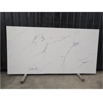 China Modern Calacatta Kitchen Countertops Fantastic Material Artificial White Quartz Slab Price for sale