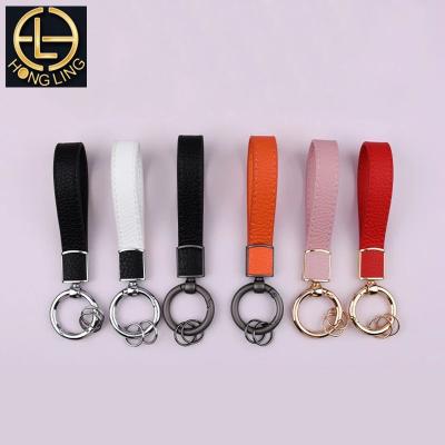 China Wholesale Luxury Brand Luxury Car Leather Key Chain White Metal Factory Price Leather Key Chain for sale