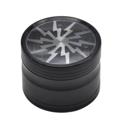 China Transparent Skylight Lightning Smoke Grinder 63MM Aluminum Alloy Grinder Herb Grinder Smoking Set 47*63mm for sale