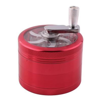 China Wholesale Protable Instant Grinder 4 Layer Herb Grinder Portable Zinc Alloy Hand Crank Operated Hay Smoking Grinder for sale