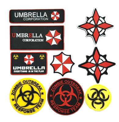 China 3D Tactical Patch Embroidered PVC For Applique Tactical Hook Umbrella Rubber Patches for sale