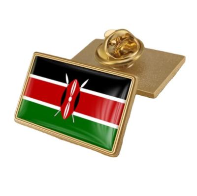 China China Hot Sale Epoxy Gold Plating Metal Kenya Flag Lapel Pins Promotional Pins for sale