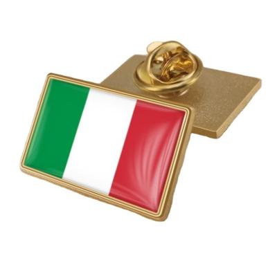 China Hot Sale China Glod Plating Epoxy Metal Badge Italy Flag Lapel Promotional Pins for sale