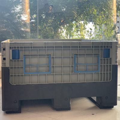 China Collapsible Industry Storage Plastic Pallet Boxes 1200*1000*595mm Heavy Duty Collapsible for sale