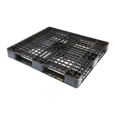 China Eco-friendly Pallet 1100*1000 Size Black Euro Heavy Duty Recycled Plastic Pallet For Sale for sale