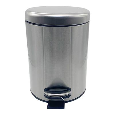 China Viable Cheap Prices Stainless Steel Kitchen 5L Foot Pedal Rubbish Bin Mate Bathroom Garden Office Trash Bin for sale