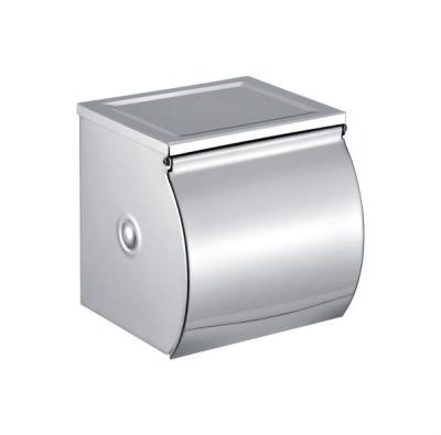 China User-Friendly Classic Stainless Steel Hand Towel Paper Roll Holder Bathroom Paper Tissue Box With Shelf for sale