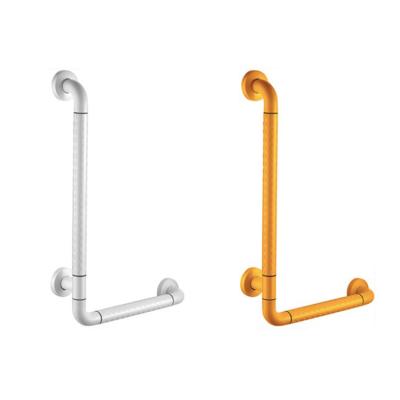 China Nylon Barrier Free Accessories L Shape Plastic Grab Handle Modern Professional Wall Mount ABS Toilet Safety Railing Bathroom Bar for sale