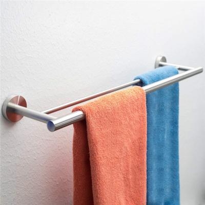 China Modern Hot Sale Modern Double SUS304 Matt Shower Towel Bar Rack Bathroom Towel Rack Rust Proof Wall Mount Stainless Steel for sale