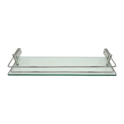 China Best Price 304 Stainless Steel Wall Mount Rack Glass Shower Shelves Simple Modern Bathroom Accessories for sale