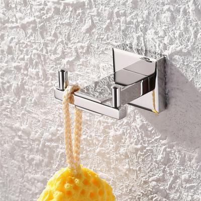 China Modern Wall Mounted Hotel Bathroom Stainless Steel Clothes Hook Finish Coat Rack Polished Towel Wall Robe Hooks for sale