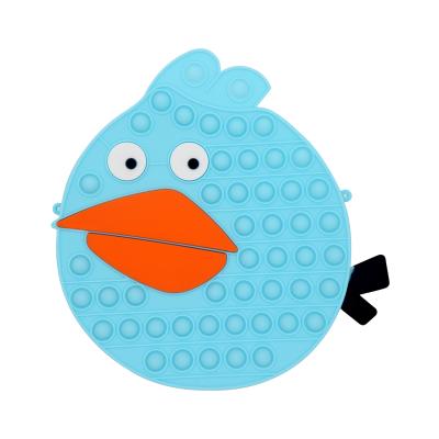 China New waterproof Anti Stress Bird Father Christmas silicone push noise bubble fidgety person toy handbag for sale