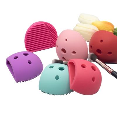 China For commercial & Home Use Silicone Washboard Silicone Makeup Brush Hot Selling Cosmetic Egg Shaped Cleaning Pad for sale