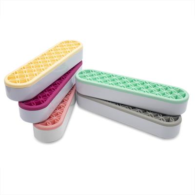 China Viable Custom Logo Portable Beauty Unique ABS Silicone Makeup Brush Holder for sale