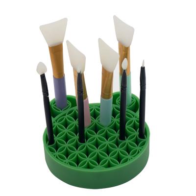 China Mickey Shape Viable Wholesale Organizer Multifunctional Silicone Cosmetic Stand Makeup Brush Holder for sale