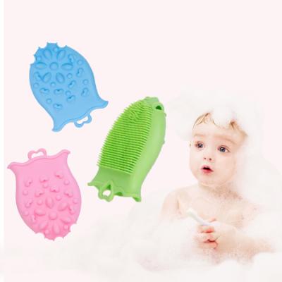 China Mini Non Slip Cute Cartoon Octopus Design Baby Bath Silicone Hair Removal Super Soft Brush for sale