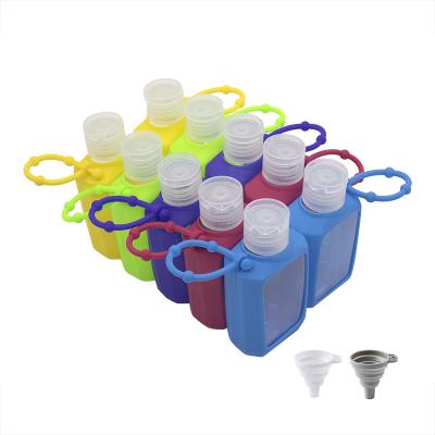 China New Eco-friendly Design Reusable Silicone 60ml Pocket Hand Sanitizer Empty Holder For Kids for sale