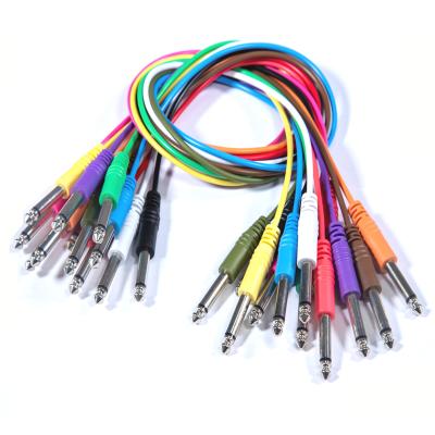 China Speaker 6.35mm Guitar Cable - 1/4 Inch Male 6.35mm Phono Jack Straight Plug Patch Cable Wire Rope Musical Instrument TS for sale