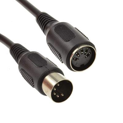 China Multimedia 5P Din Plug Male To Female Plug Extension Midi Cable for sale