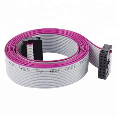 China Motorcycle 6pin 8pin 10pin 12pin 14pin 16pin 18pin 20pin 26pin 32pin 64pin 2651 flat 28awg ribbon cable with 2.54mm IDC connector for sale