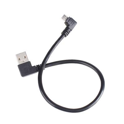 China 90 Degree Rectangle Micro USB Male MP3 / MP4 Player To Male USB 2.0 Data Charging Cable for sale