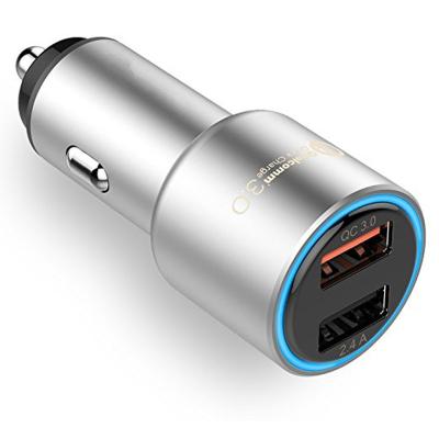 China Fast Fast Mobile Phone Charger 30W Charger Adapter with 5V 2.4A 12W 2ports USB C Car Charger for iPhone for sale