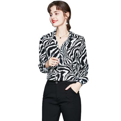 China European new fashion anti-pilling stylish retro blouse tops women all over zebra print shirts for sale