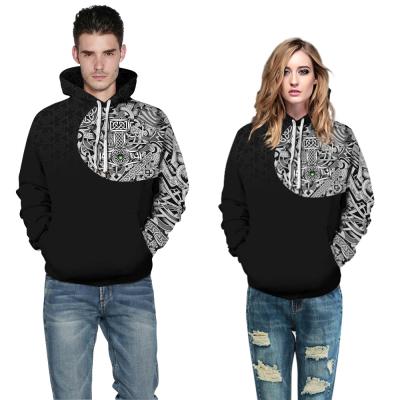 China Anti-wrinkle European New Fashion Casual Sweatshirt Digital Print Plus Size Fleece Hoody Youth Hoody Couples for sale