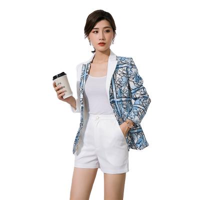 China Latest QUICK DRY Musician London Designers Half Print Blazers And Shorts Sets Hip Hop Two Piece Fall Wear Suits Shorts Sets for sale