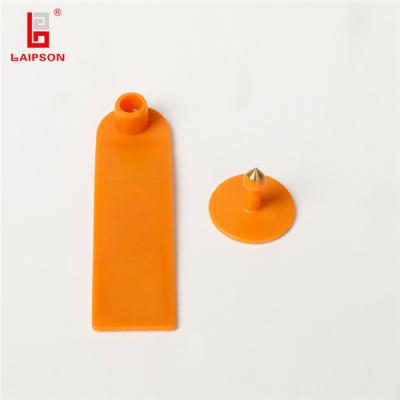 Chine LAIPSON aucune orange d'étiquettes de bétail de fréquence ultra-haute du veau RFID de blanc d'accroc 98*28mm ISO18000-6C à vendre