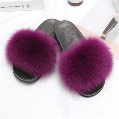 China CUSHIONING Multicolor Mink Fur Slippers Large Fur Slippers for sale