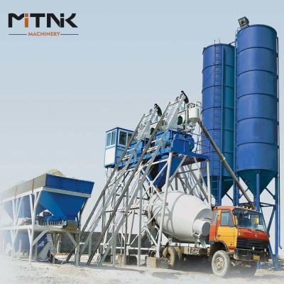 China HZS50 Bucket Hoist Concrete Mixing Plant for sale