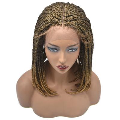 China Braid Wig USA Store Short Synthetic Hair Braided African Lace Wigs With Lace Part for sale