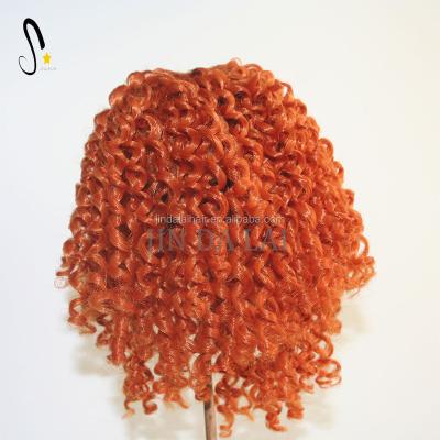 China Straight Light Brown Curly Curly Synthetic Hair Wigs For Dolls for sale