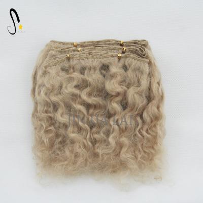 China Treasure Brown Color Angola Mohair Wefts Of Curly Curly Soft Dolls for sale