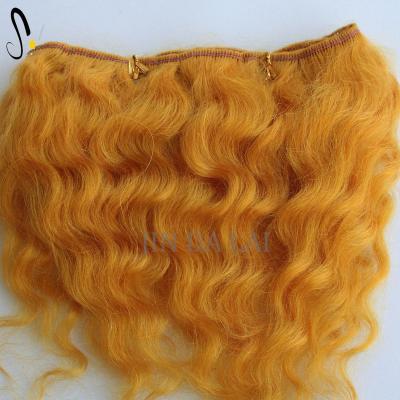 China Wholesale High Quality Natural Straight for DIY Doll Wigs Mohair Weft Deep Wavy Hair Topper Wig for sale