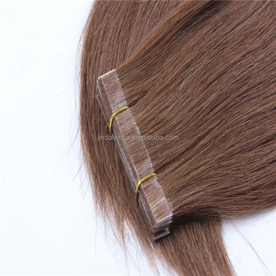 China Premium Quality Natural Straight Brown Color 16 Inch Straight Hair Tape PU Weave Extension for sale