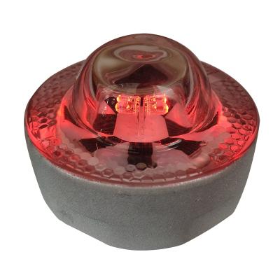 China Solar Led Traffic Light Road Stud Glass-Glass Remote Control Amber / Red Led Beacon Lights for sale