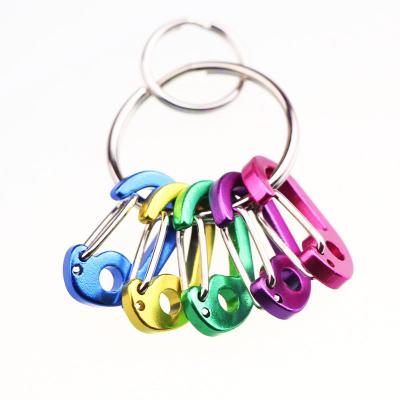 China 5 PCs Carabiner Accessories Factory Supply D Hook Light Spring Buckle Small Aluminum Climbing Buckle for sale